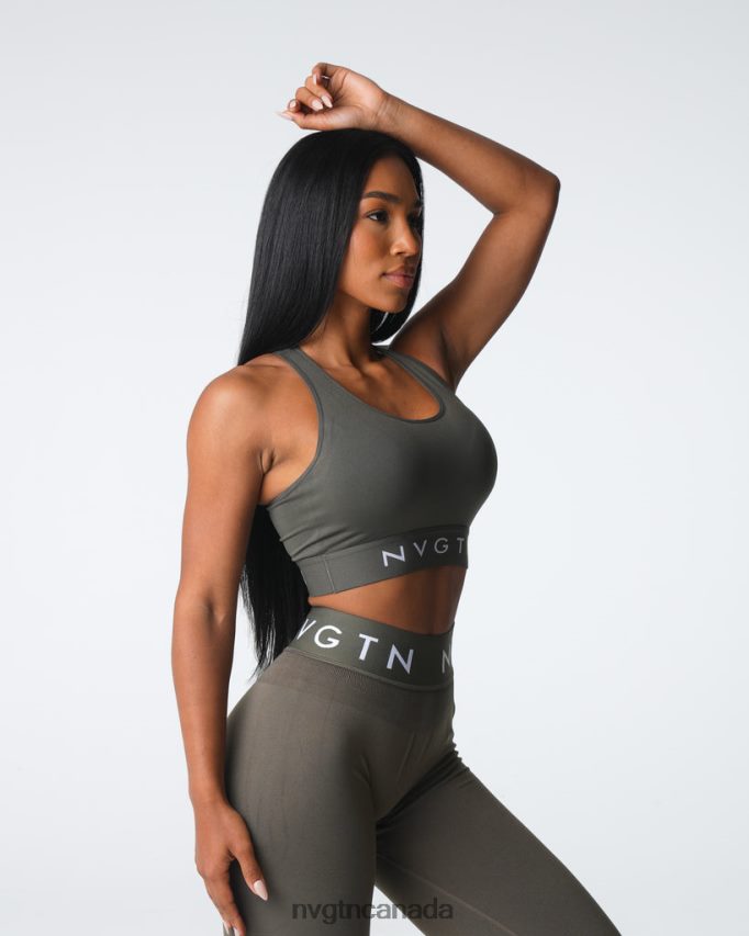 NVGTN Fitness Women Legacy Sport Seamless Bra Olive HJXFTJ23