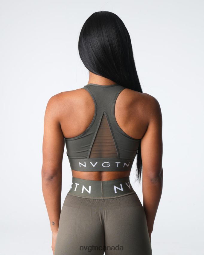 NVGTN Fitness Women Legacy Sport Seamless Bra Olive HJXFTJ23
