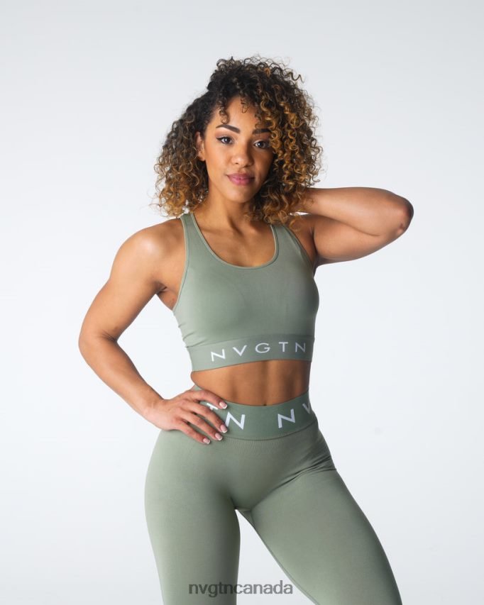 NVGTN Fitness Women Legacy Sport Seamless Bra Sage Green HJXFTJ31