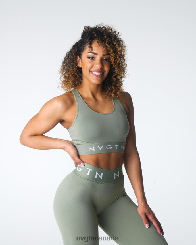 NVGTN Fitness Women Legacy Sport Seamless Bra Sage Green HJXFTJ31