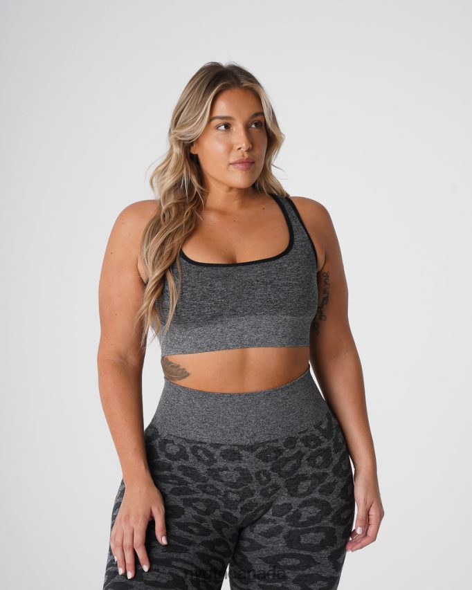 NVGTN Fitness Women Leopard Eclipse Seamless Bra Black Speckled HJXFTJ213