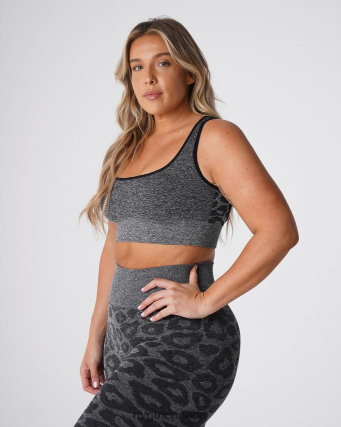 NVGTN Fitness Women Leopard Eclipse Seamless Bra Black Speckled HJXFTJ213