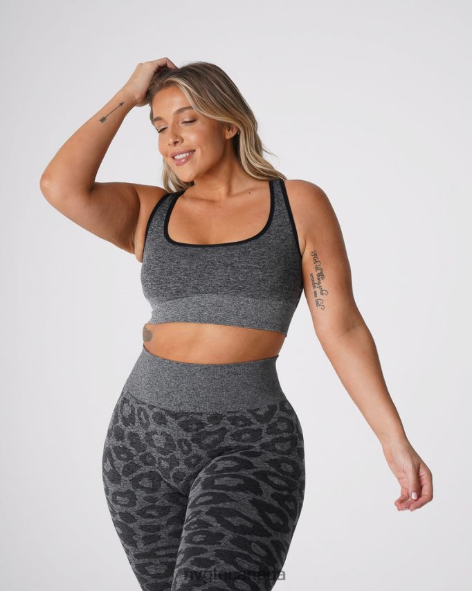 NVGTN Fitness Women Leopard Eclipse Seamless Bra Black Speckled HJXFTJ213