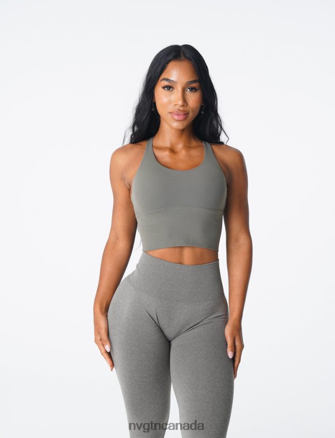 NVGTN Fitness Women Matrix Bra Top Khaki Green HJXFTJ83