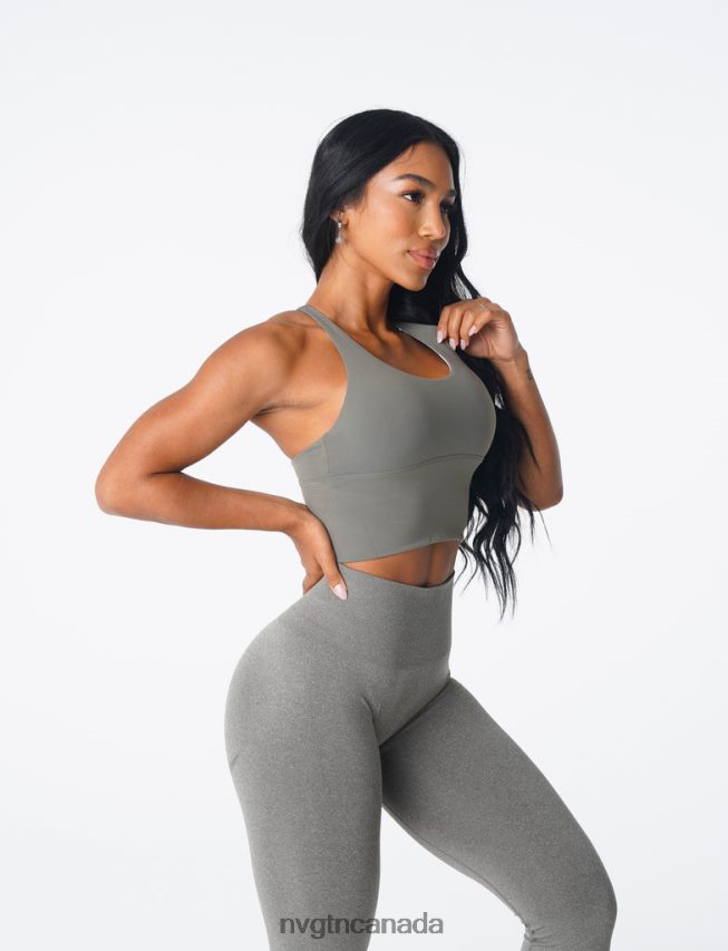 NVGTN Fitness Women Matrix Bra Top Khaki Green HJXFTJ83