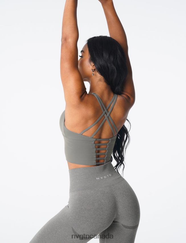 NVGTN Fitness Women Matrix Bra Top Khaki Green HJXFTJ83