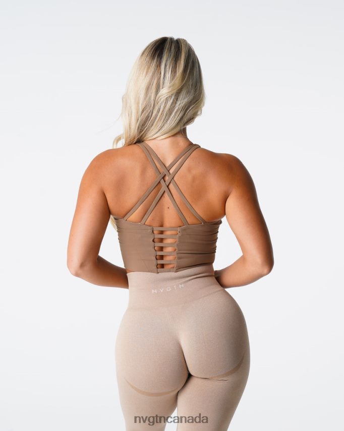 NVGTN Fitness Women Matrix Bra Top Mocha HJXFTJ84