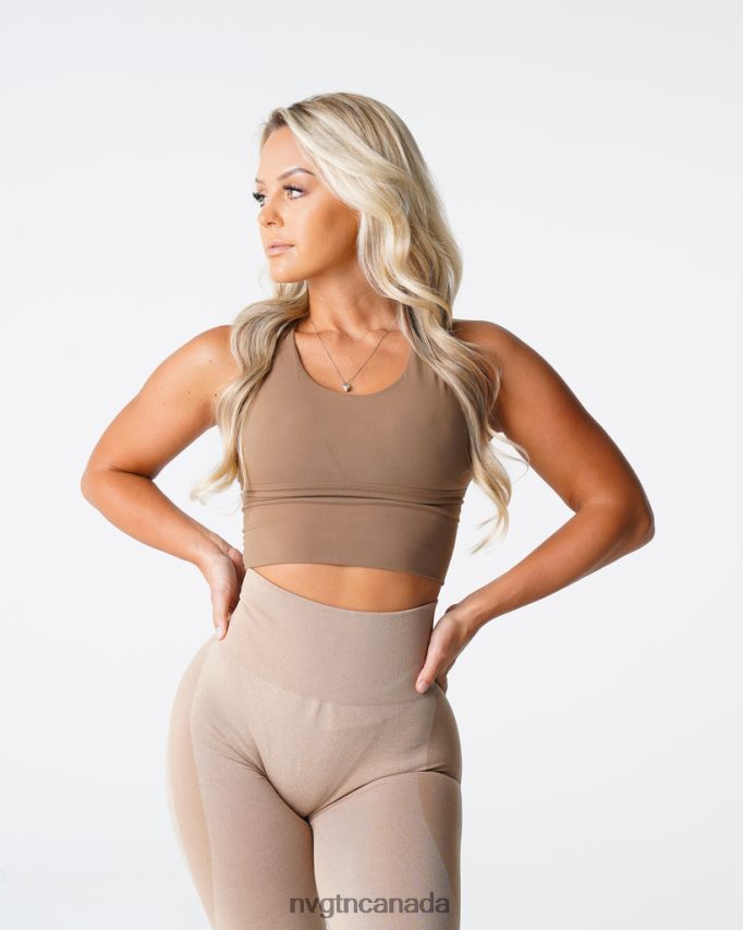 NVGTN Fitness Women Matrix Bra Top Mocha HJXFTJ84