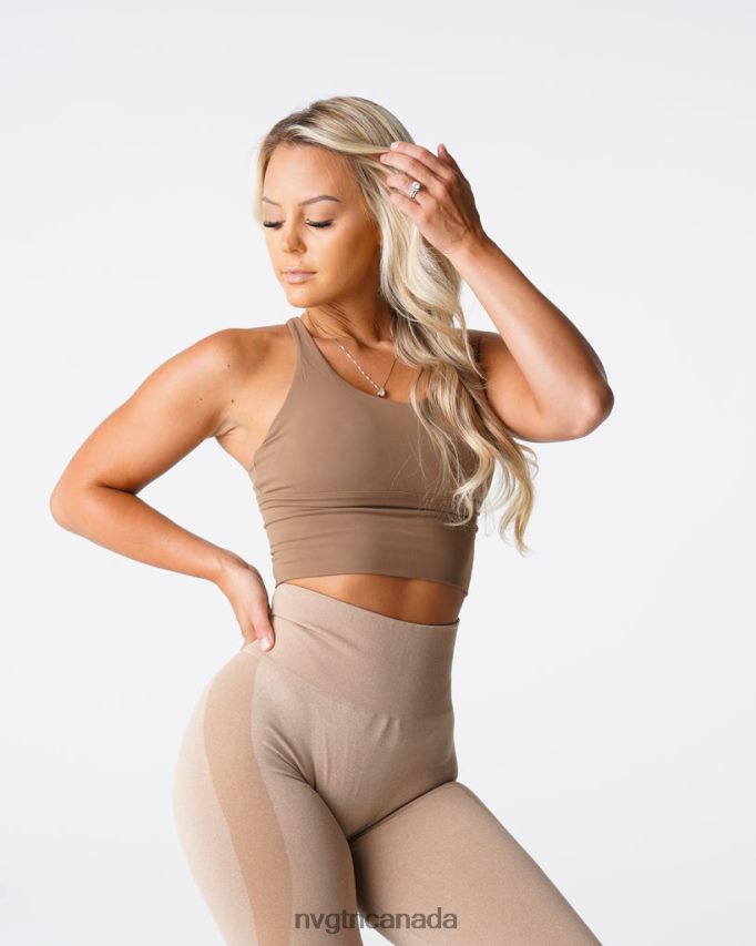NVGTN Fitness Women Matrix Bra Top Mocha HJXFTJ84