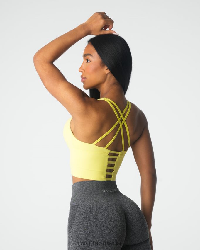 NVGTN Fitness Women Matrix Bra Top Pastel Yellow HJXFTJ88