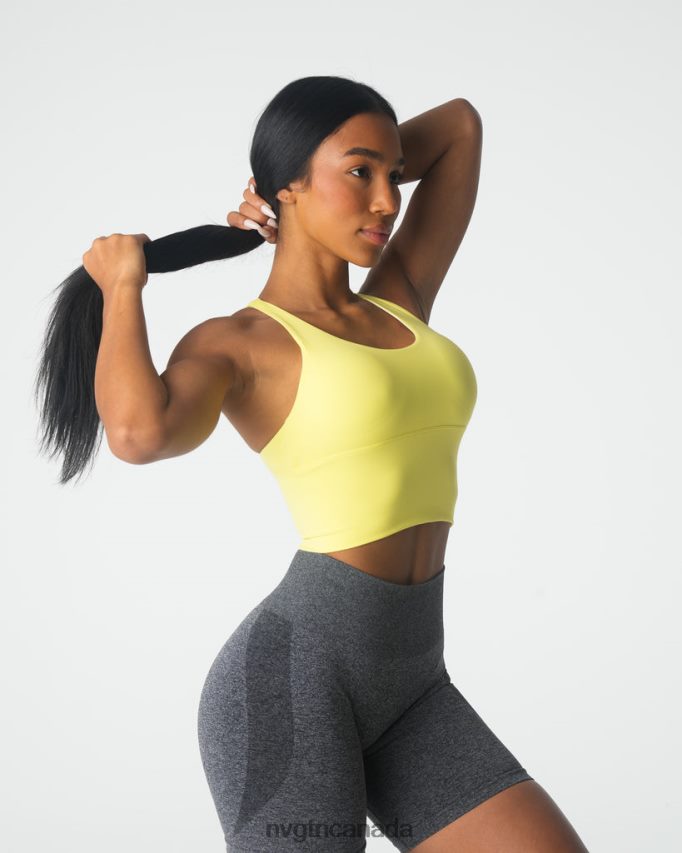 NVGTN Fitness Women Matrix Bra Top Pastel Yellow HJXFTJ88