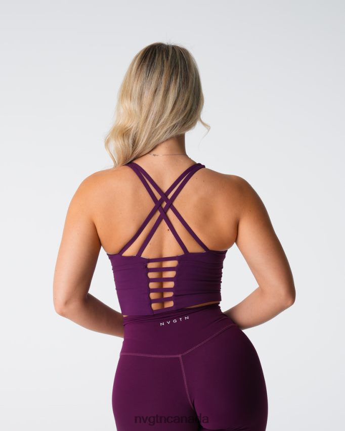 NVGTN Fitness Women Matrix Bra Top Plum HJXFTJ121