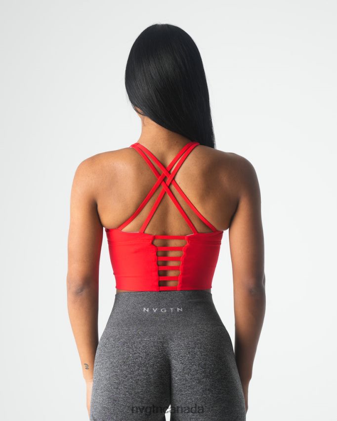 NVGTN Fitness Women Matrix Bra Top Scarlet HJXFTJ86