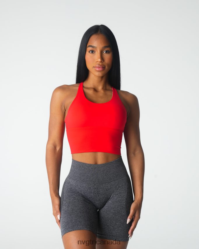 NVGTN Fitness Women Matrix Bra Top Scarlet HJXFTJ86