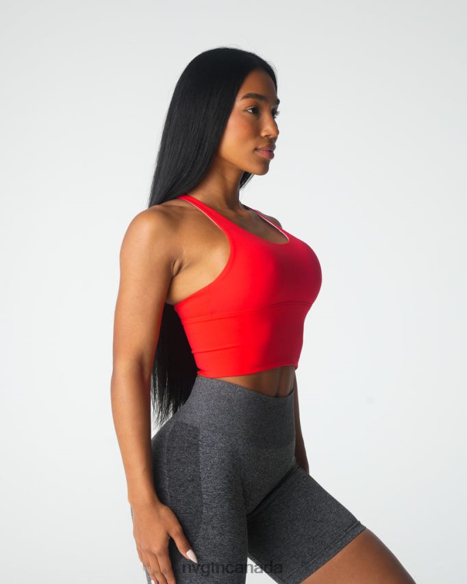 NVGTN Fitness Women Matrix Bra Top Scarlet HJXFTJ86