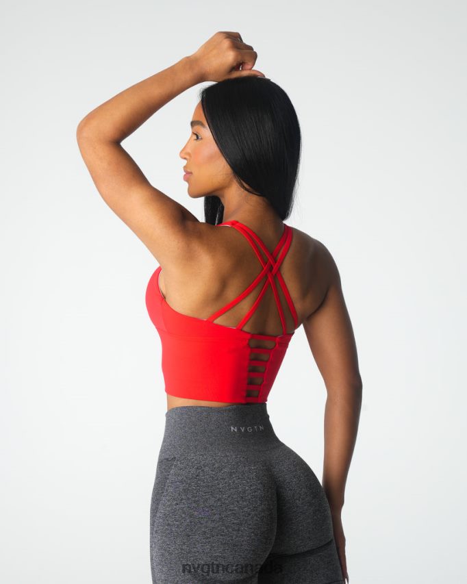 NVGTN Fitness Women Matrix Bra Top Scarlet HJXFTJ86