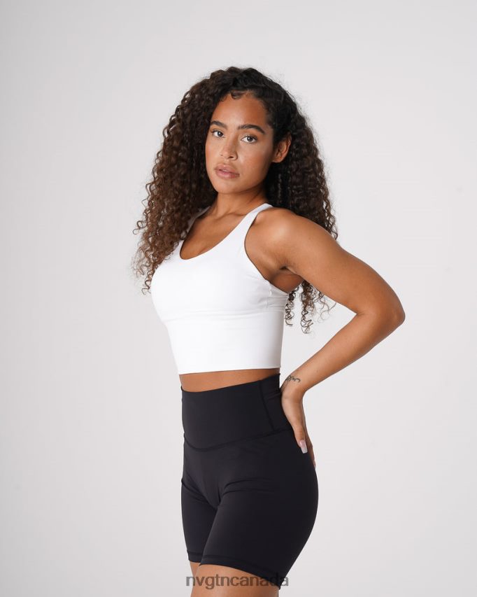 NVGTN Fitness Women Matrix Bra Top White HJXFTJ82