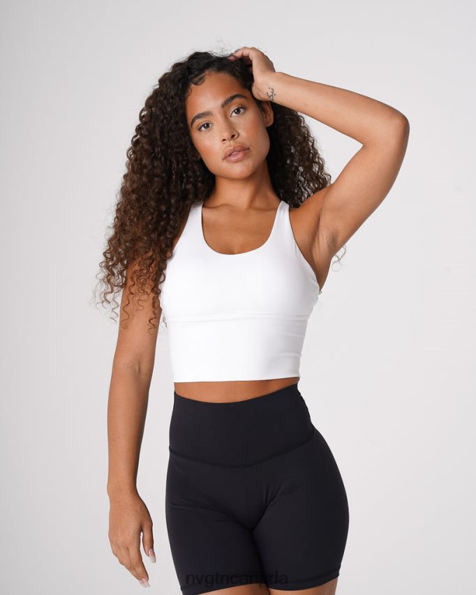 NVGTN Fitness Women Matrix Bra Top White HJXFTJ82