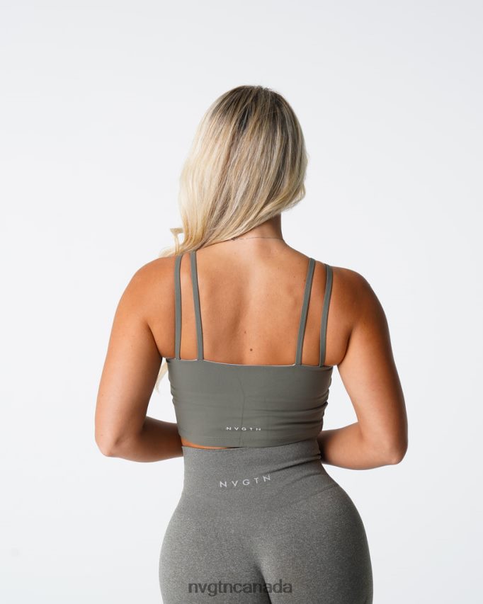 NVGTN Fitness Women Poise Bra Top Khaki Green HJXFTJ191