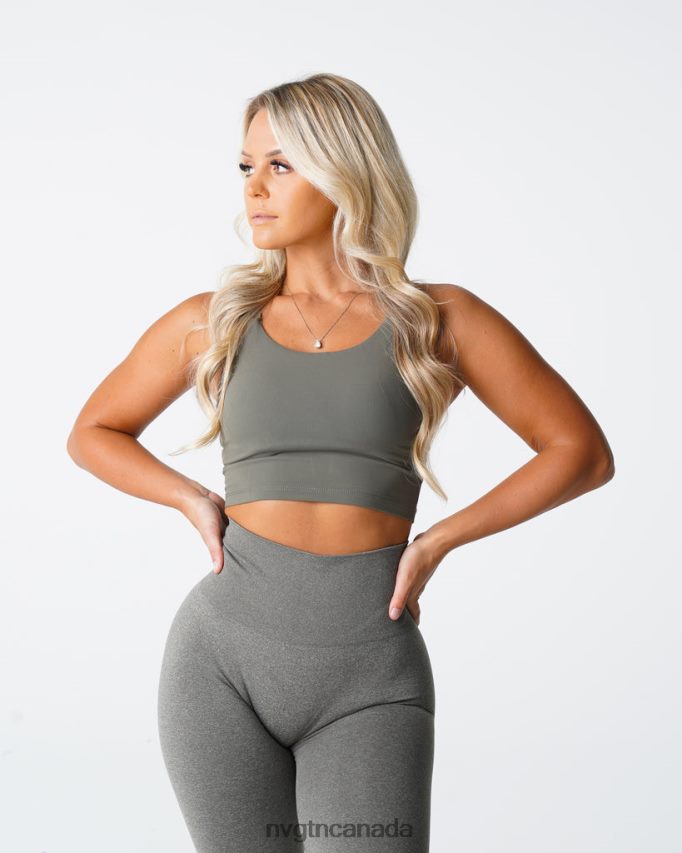 NVGTN Fitness Women Poise Bra Top Khaki Green HJXFTJ191