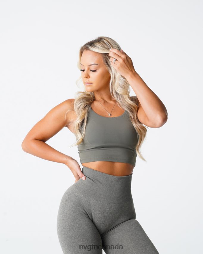 NVGTN Fitness Women Poise Bra Top Khaki Green HJXFTJ191