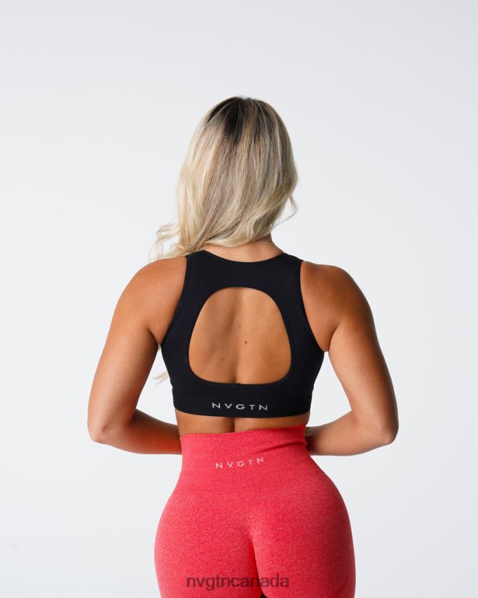 NVGTN Fitness Women Pursuit Seamless Bra Black HJXFTJ199