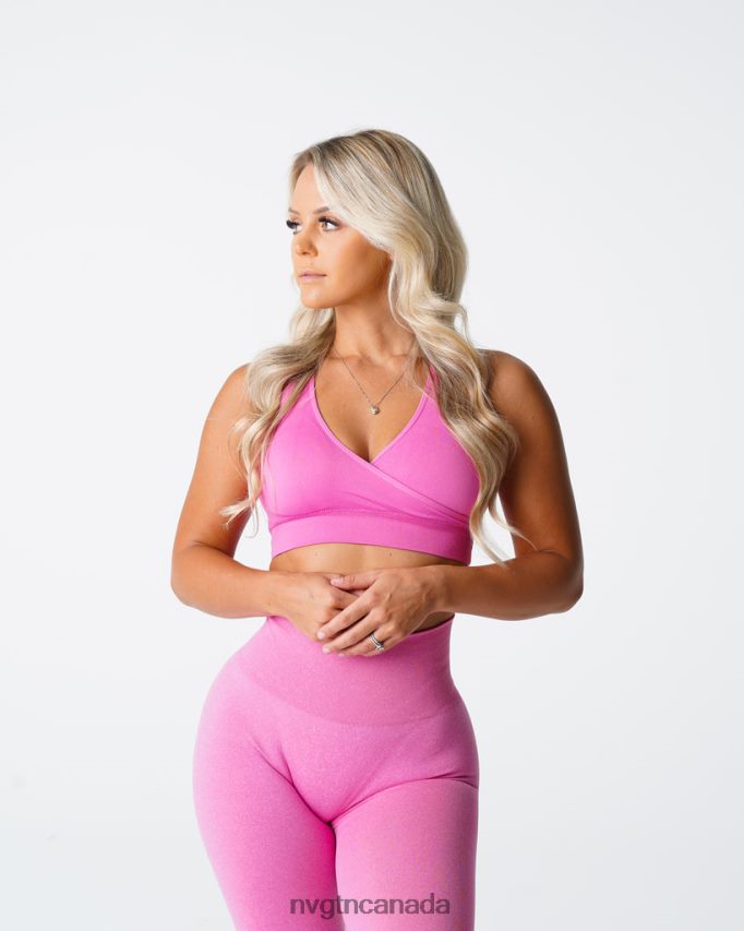 NVGTN Fitness Women Pursuit Seamless Bra Bubble Gum Pink HJXFTJ200