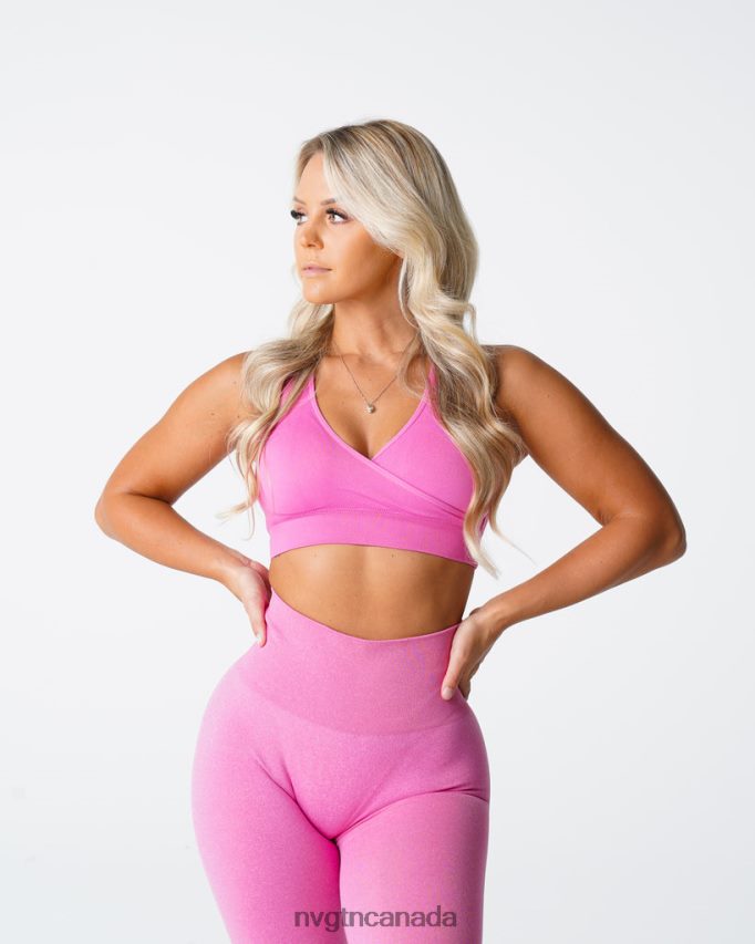 NVGTN Fitness Women Pursuit Seamless Bra Bubble Gum Pink HJXFTJ200