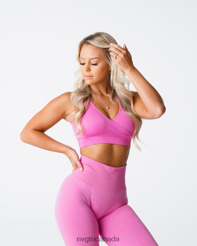 NVGTN Fitness Women Pursuit Seamless Bra Bubble Gum Pink HJXFTJ200