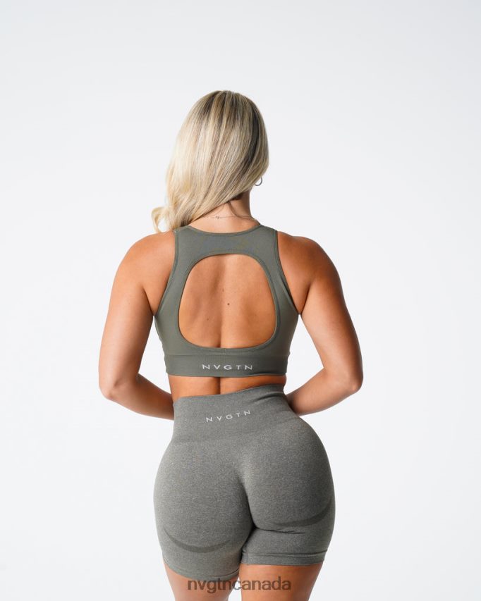NVGTN Fitness Women Pursuit Seamless Bra Khaki Green HJXFTJ143