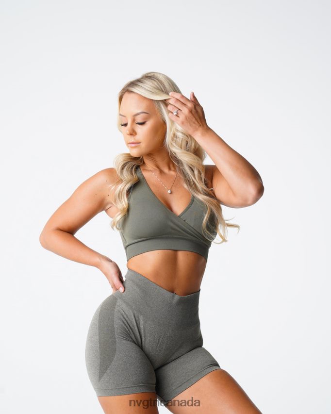 NVGTN Fitness Women Pursuit Seamless Bra Khaki Green HJXFTJ143