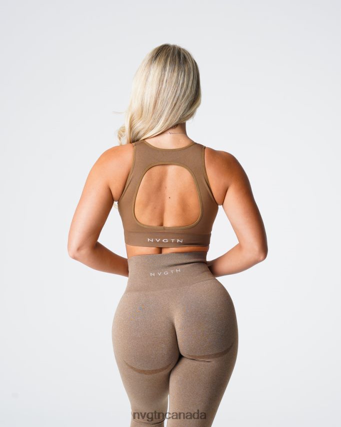 NVGTN Fitness Women Pursuit Seamless Bra Mocha HJXFTJ144