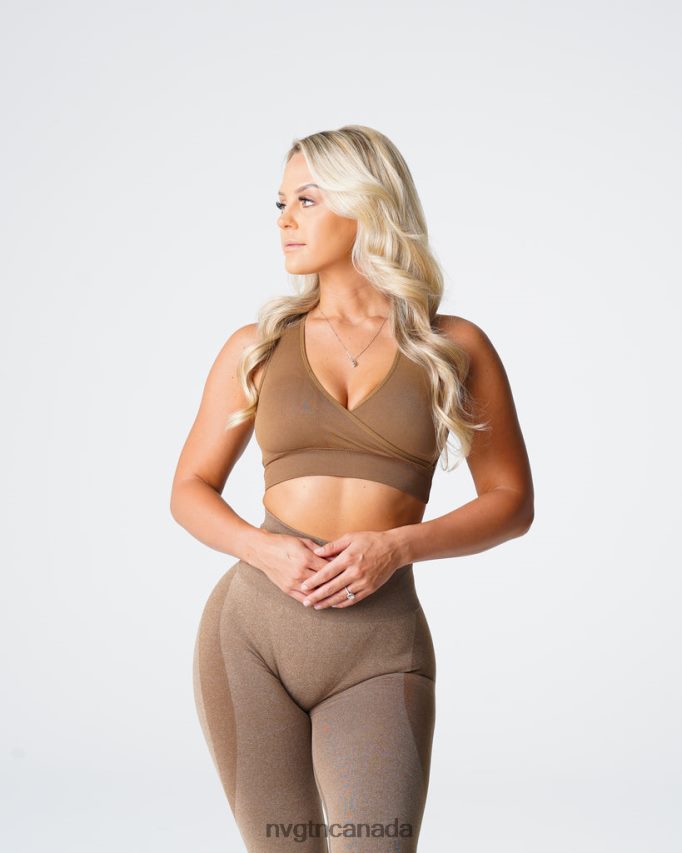 NVGTN Fitness Women Pursuit Seamless Bra Mocha HJXFTJ144