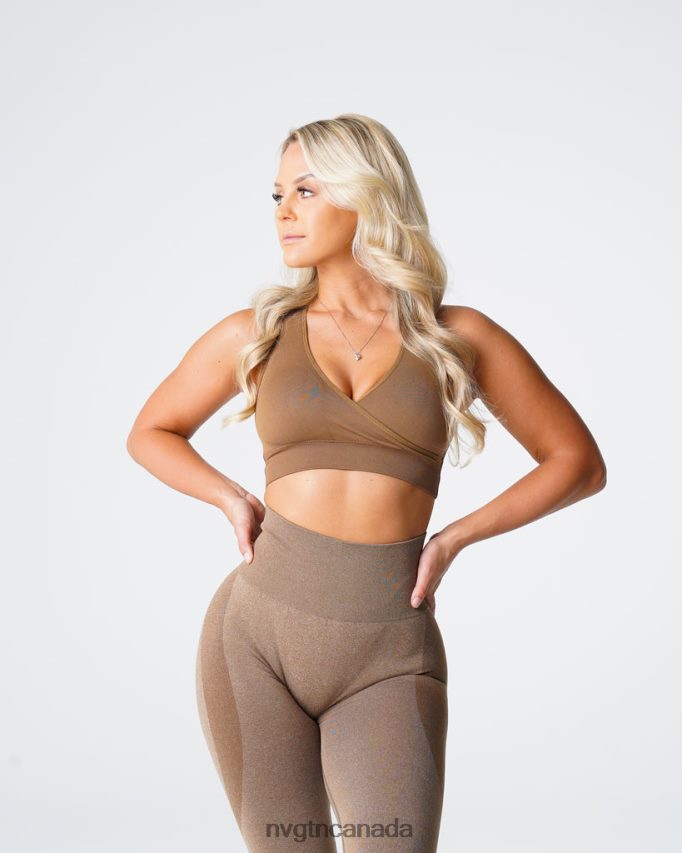 NVGTN Fitness Women Pursuit Seamless Bra Mocha HJXFTJ144