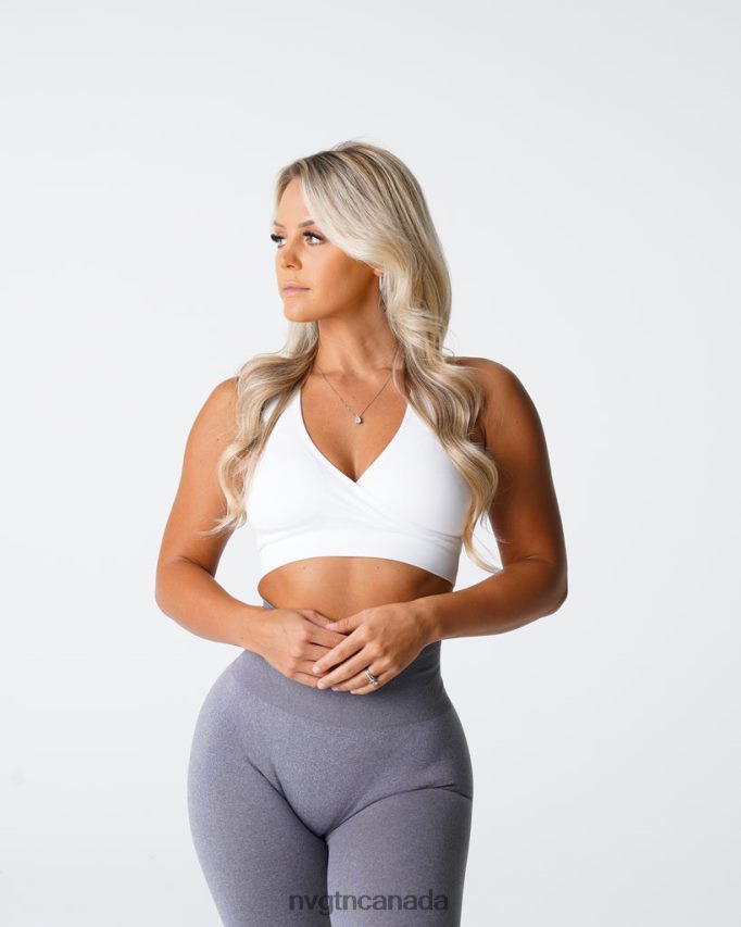 NVGTN Fitness Women Pursuit Seamless Bra White HJXFTJ198