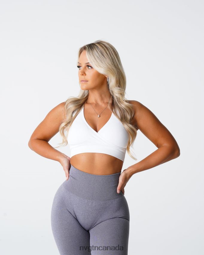 NVGTN Fitness Women Pursuit Seamless Bra White HJXFTJ198
