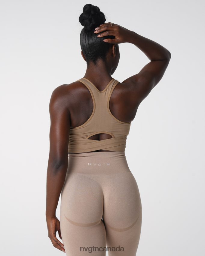 NVGTN Fitness Women Sculpt Seamless Bra Top Beige HJXFTJ145