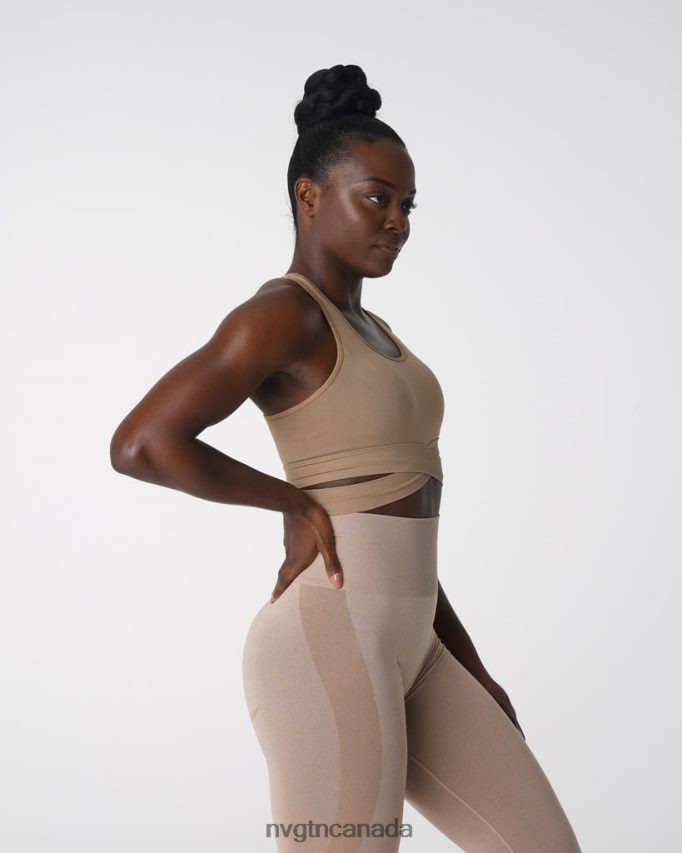 NVGTN Fitness Women Sculpt Seamless Bra Top Beige HJXFTJ145