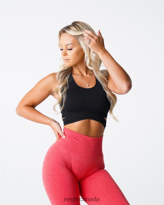 NVGTN Fitness Women Sculpt Seamless Bra Top Black HJXFTJ202