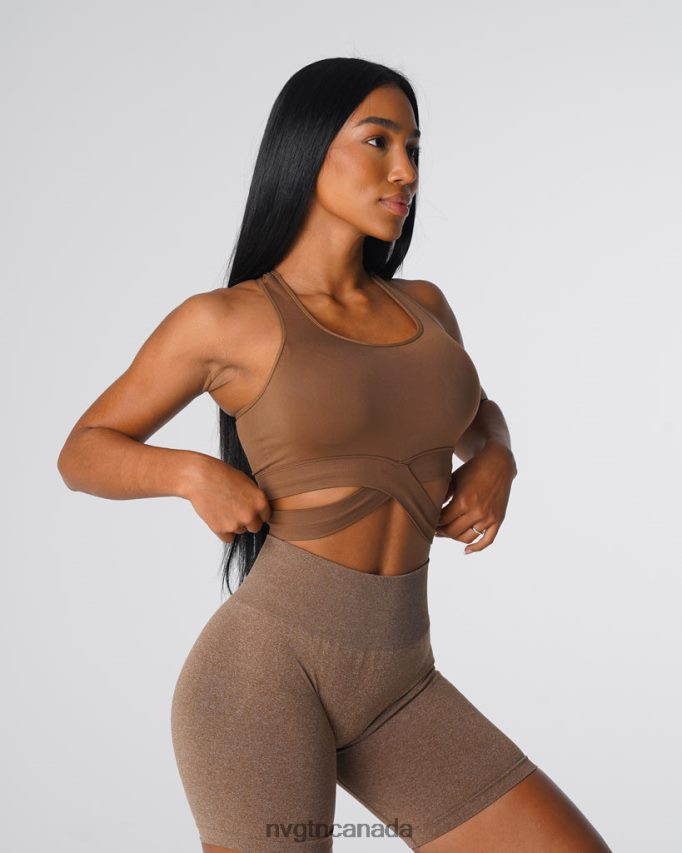 NVGTN Fitness Women Sculpt Seamless Bra Top Mocha HJXFTJ139