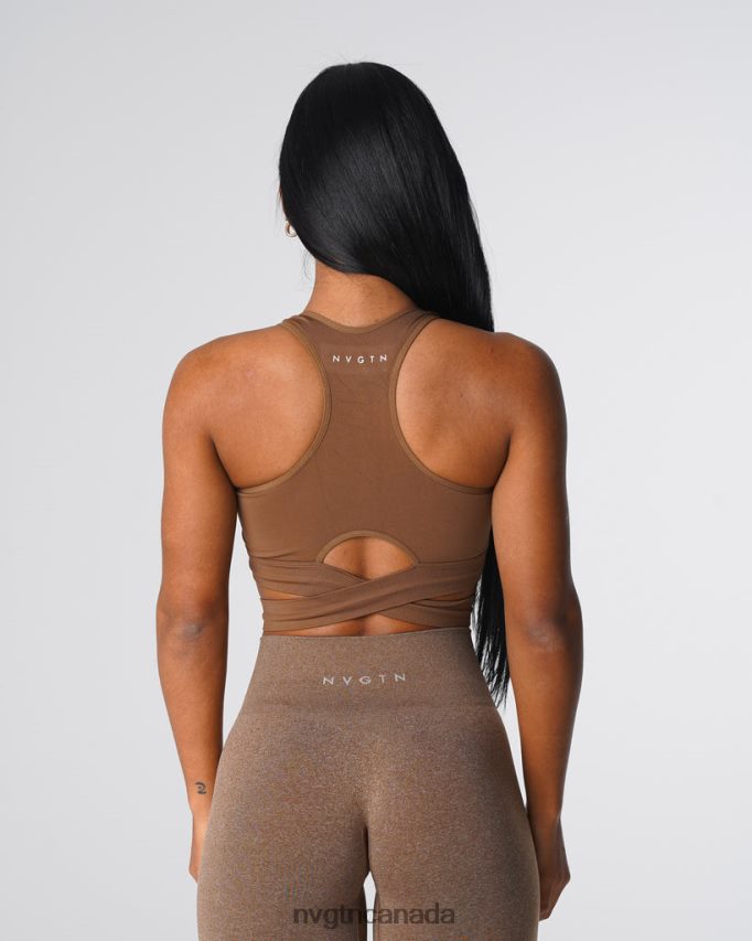 NVGTN Fitness Women Sculpt Seamless Bra Top Mocha HJXFTJ139