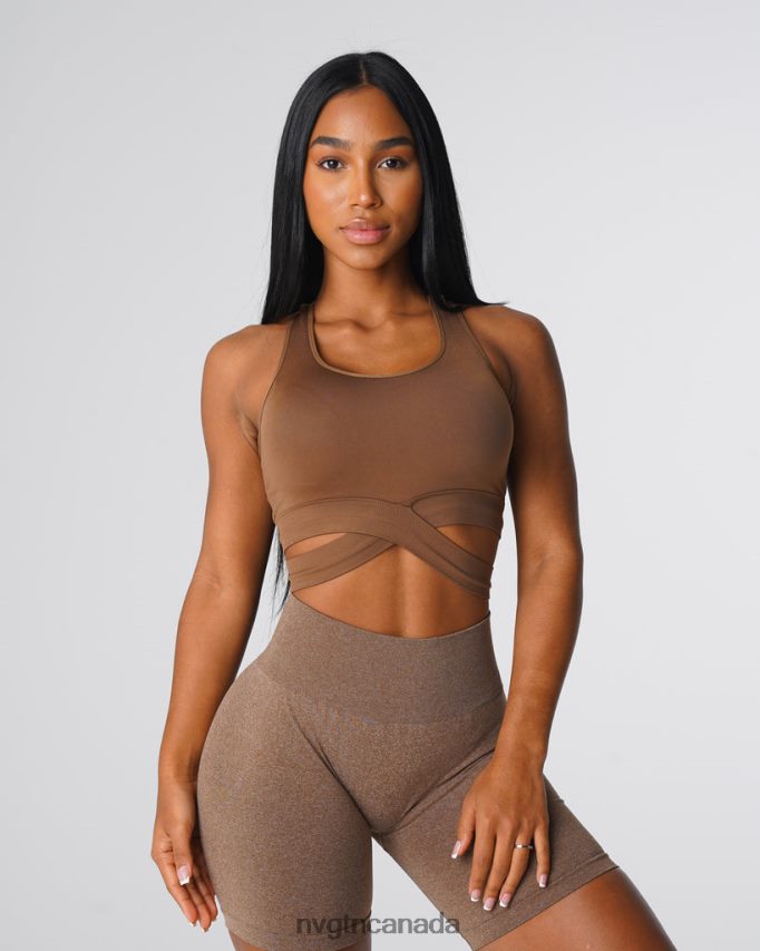 NVGTN Fitness Women Sculpt Seamless Bra Top Mocha HJXFTJ139