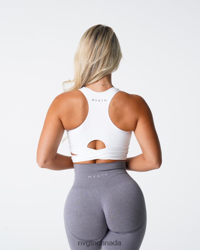 NVGTN Fitness Women Sculpt Seamless Bra Top White HJXFTJ201