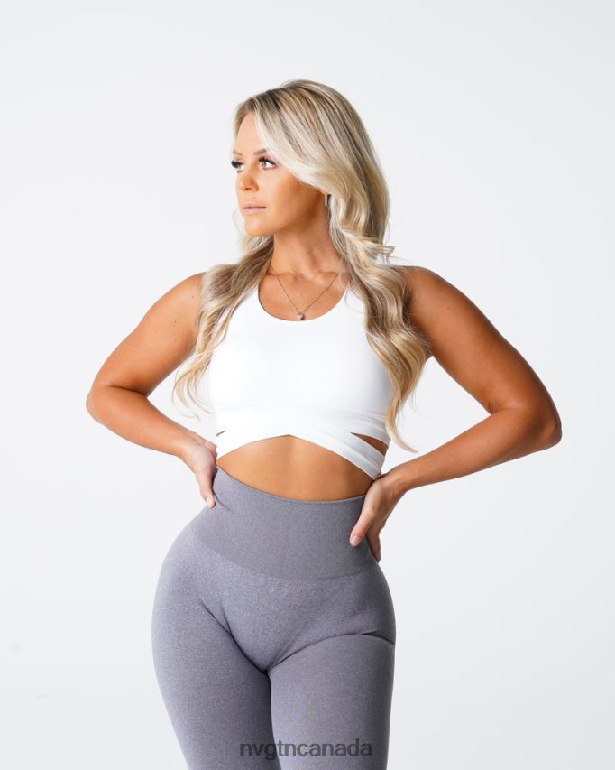 NVGTN Fitness Women Sculpt Seamless Bra Top White HJXFTJ201