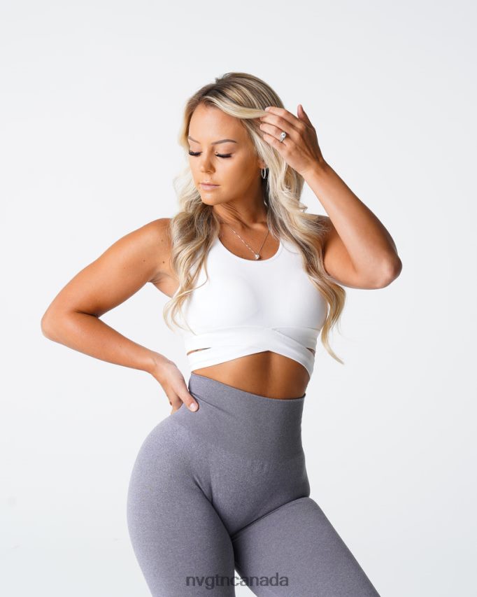 NVGTN Fitness Women Sculpt Seamless Bra Top White HJXFTJ201