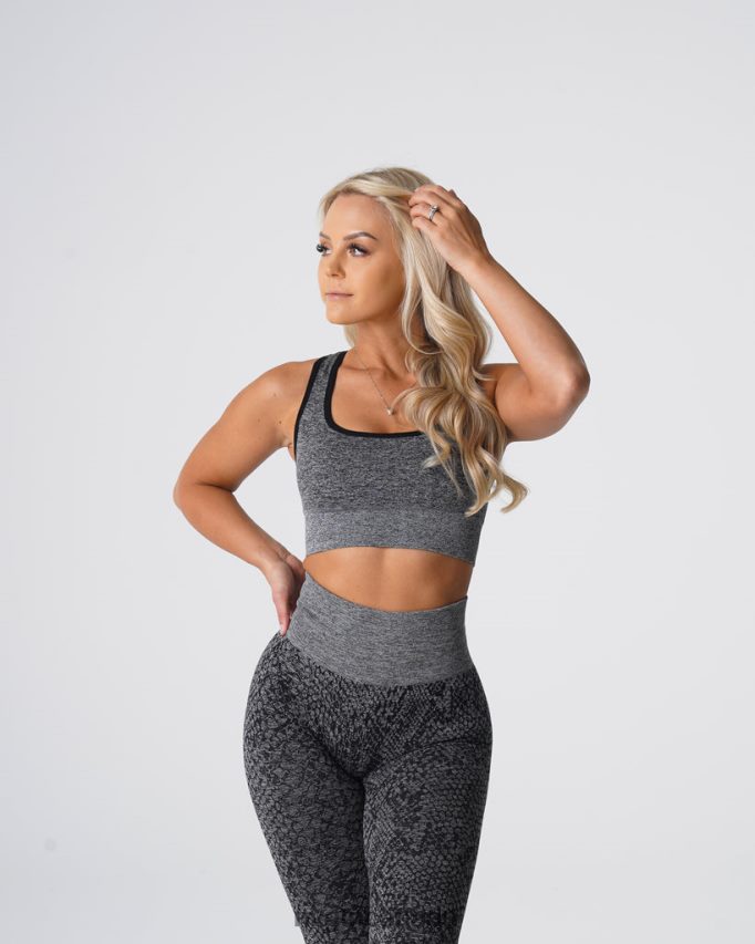 NVGTN Fitness Women Snakeskin Eclipse Seamless Bra Black Speckled HJXFTJ215