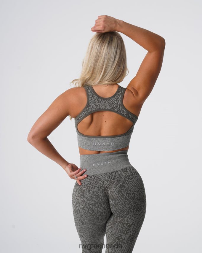 NVGTN Fitness Women Snakeskin Eclipse Seamless Bra Khaki Green HJXFTJ221