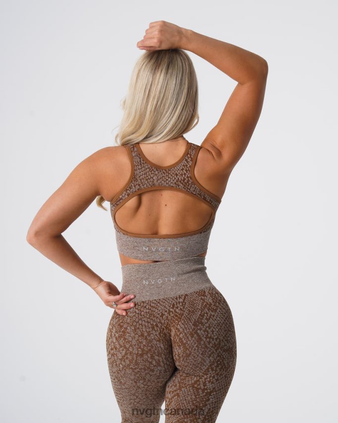 NVGTN Fitness Women Snakeskin Eclipse Seamless Bra Mocha HJXFTJ218