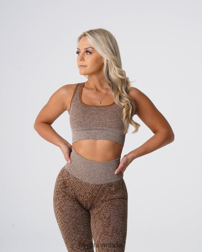 NVGTN Fitness Women Snakeskin Eclipse Seamless Bra Mocha HJXFTJ218