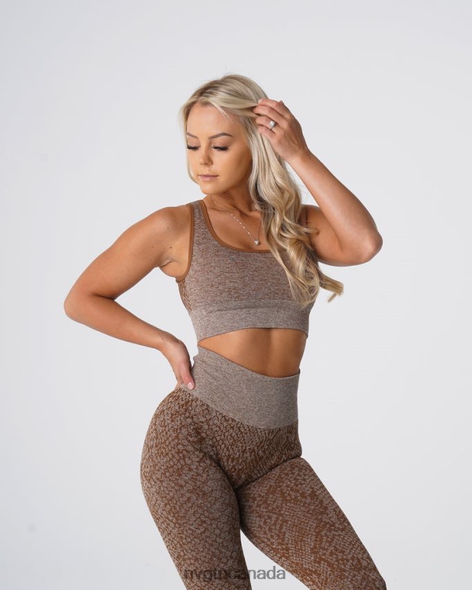 NVGTN Fitness Women Snakeskin Eclipse Seamless Bra Mocha HJXFTJ218